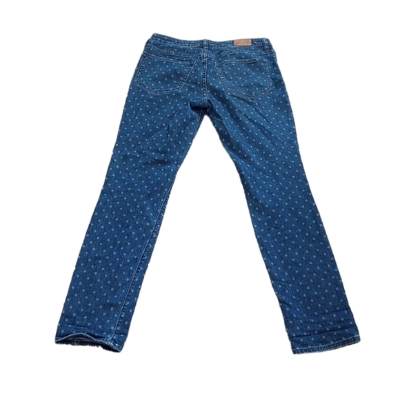 Lands' End Womens Mid Rise Slim Jean Sz 2 Blue Polka Dot Denim Fun Maximalist - Picture 9 of 9